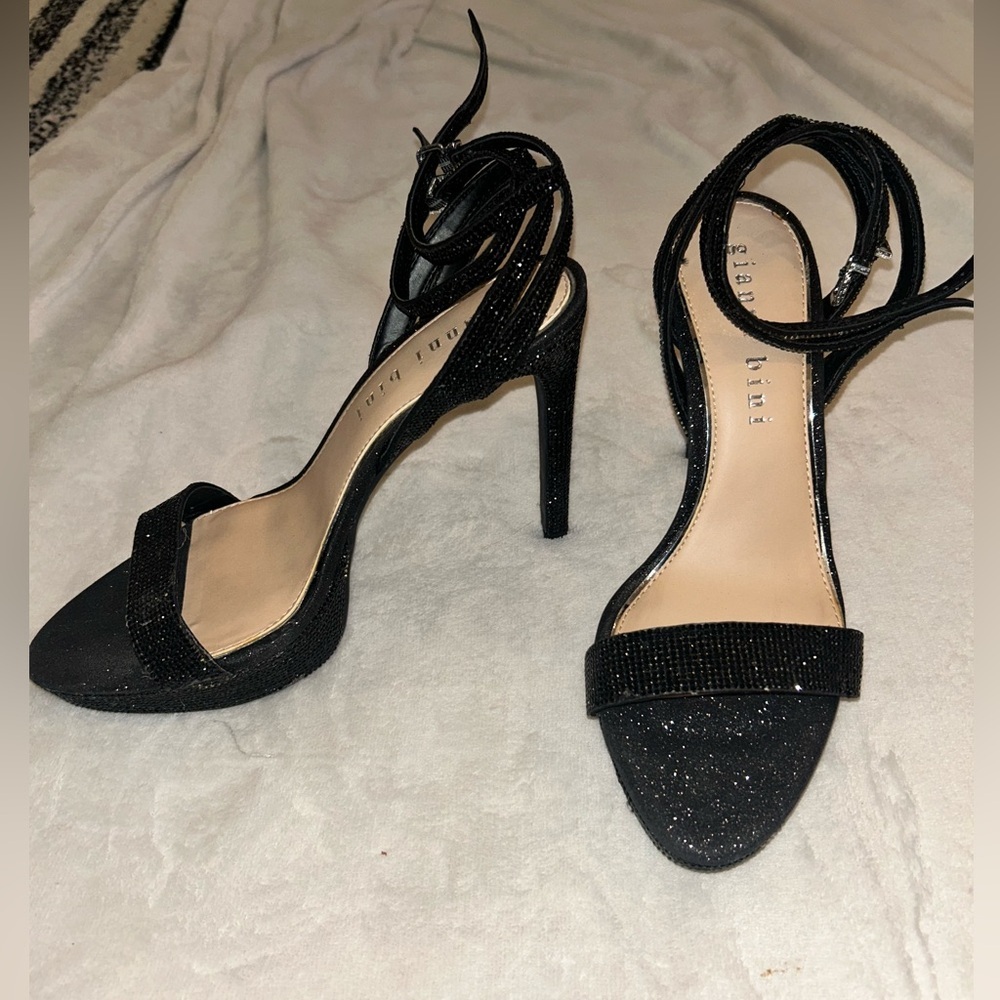 Gianni Bini Zinna double ankle strap glitter platform Size 11 NEW